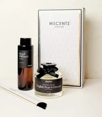 MScents Perfume Collection English Pear Reed Diffuser + Refill