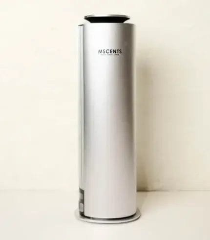 MScents Matte Silver Column Home & Office Nebuliser Front View