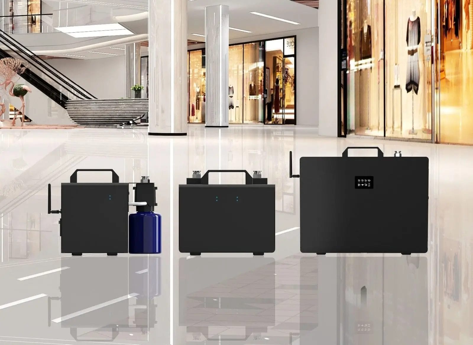 3 models of MScents scenting diffusers specially for luxury hotels