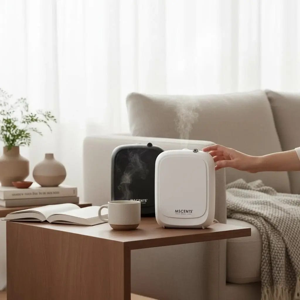 New MScents room diffuser model in black and white color