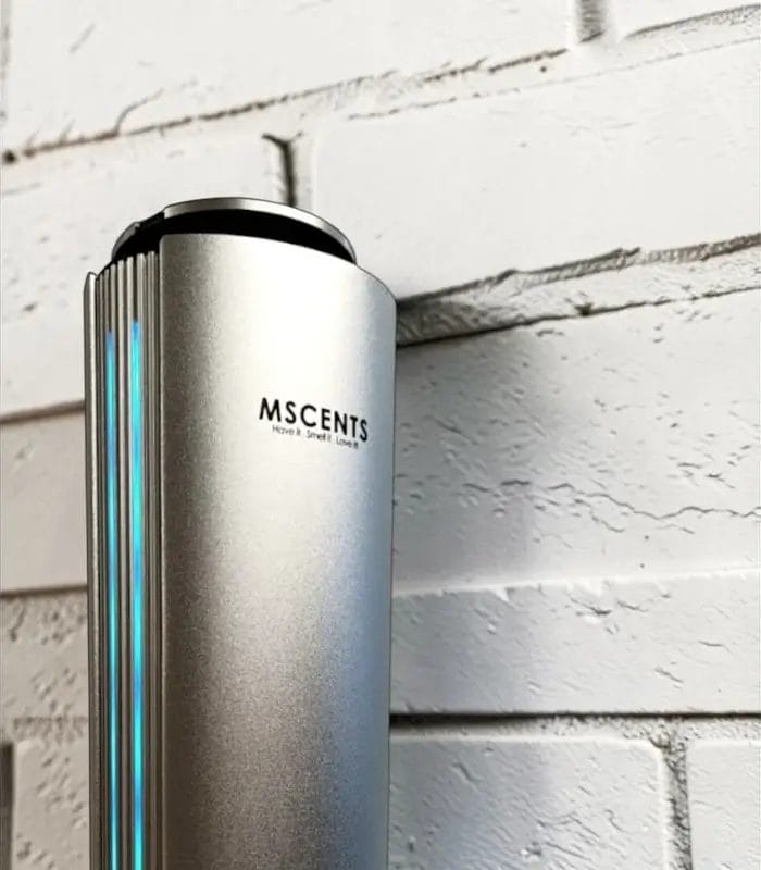 MScents Metallic Column Nebuliser light brickwall background